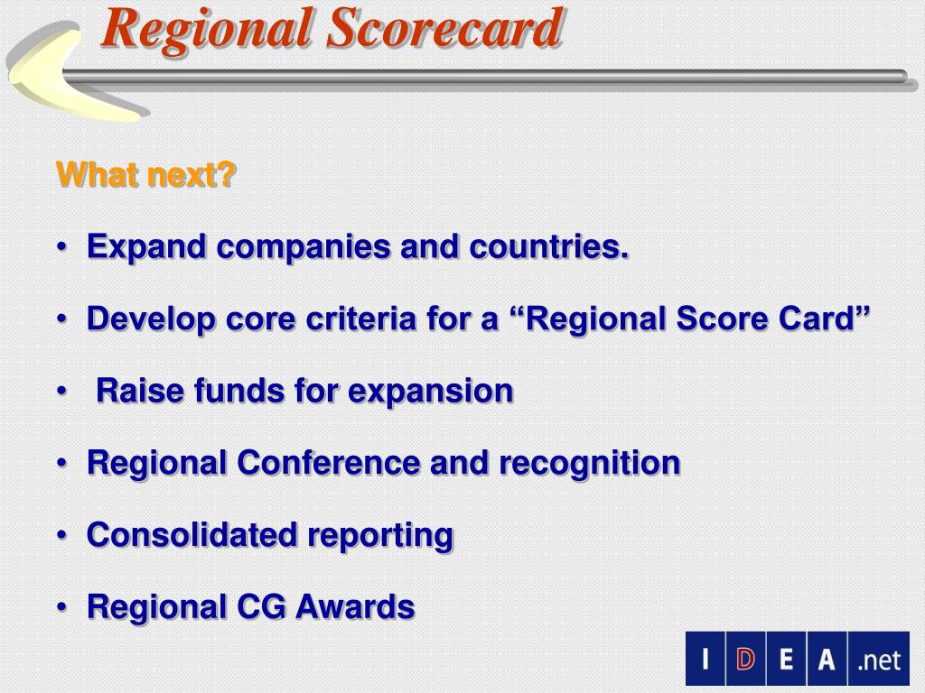 PPT Regional Score Card Initiative PowerPoint Presentation, free