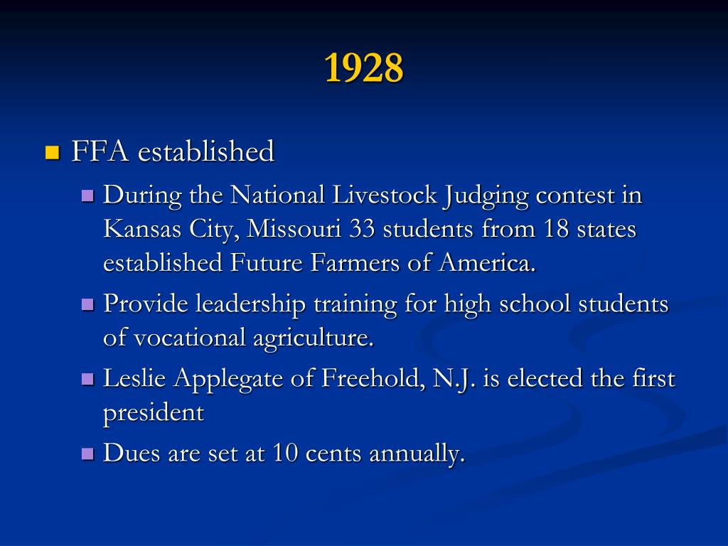 PPT FFA History PowerPoint Presentation, free download ID6674243