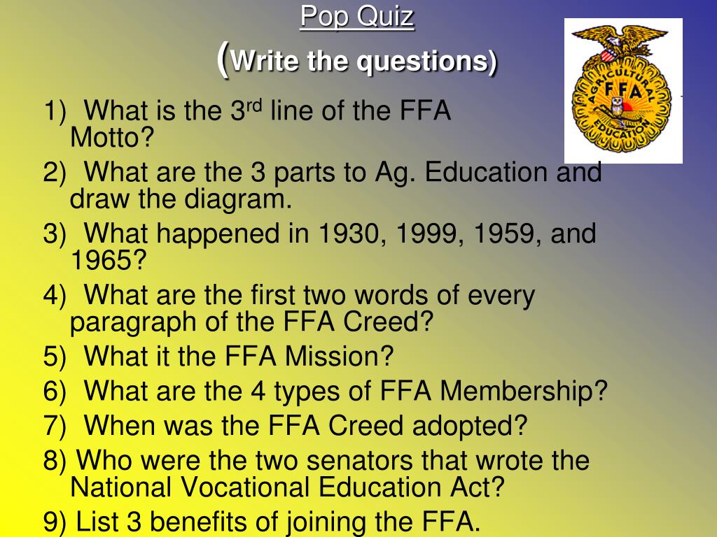 PPT The FFA PowerPoint Presentation, free download ID6674274