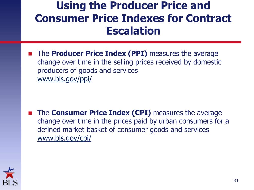 PPT The U.S. Bureau of Labor Statistics Consumer and Producer Price