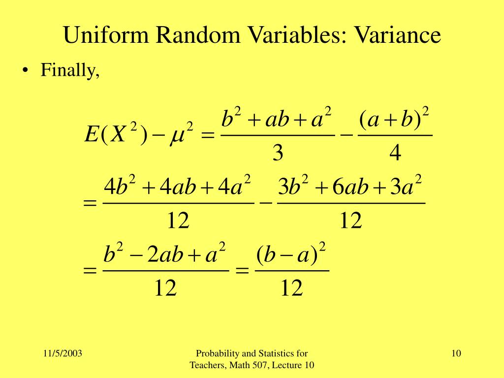 PPT UNIFORM AND EXPONENTIAL RANDOM VARIABLES PowerPoint Presentation