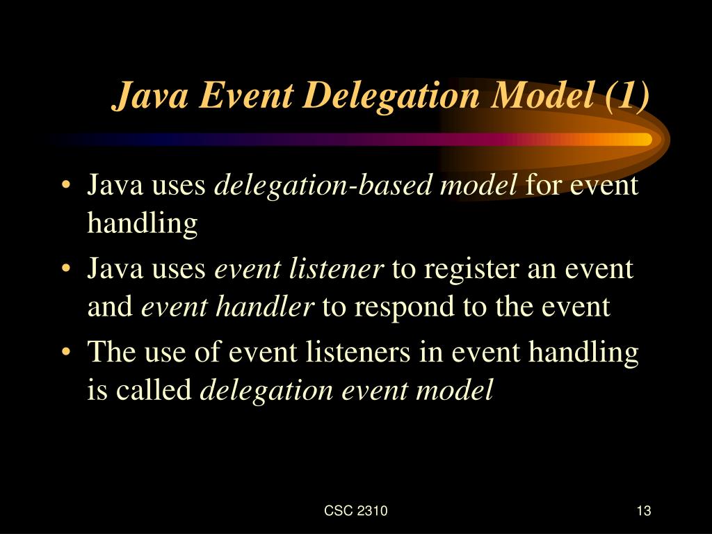 PPT Event Handling in Java PowerPoint Presentation, free download