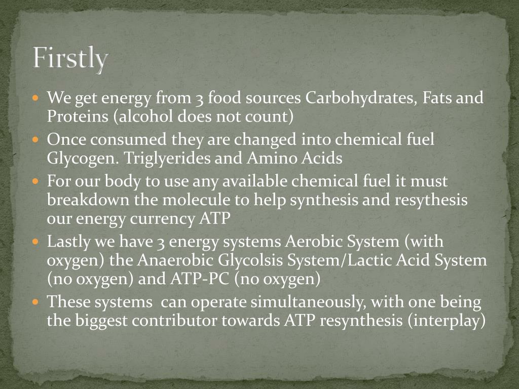 PPT Food Fuels and Three Energy Systems PowerPoint Presentation, free download ID6679549