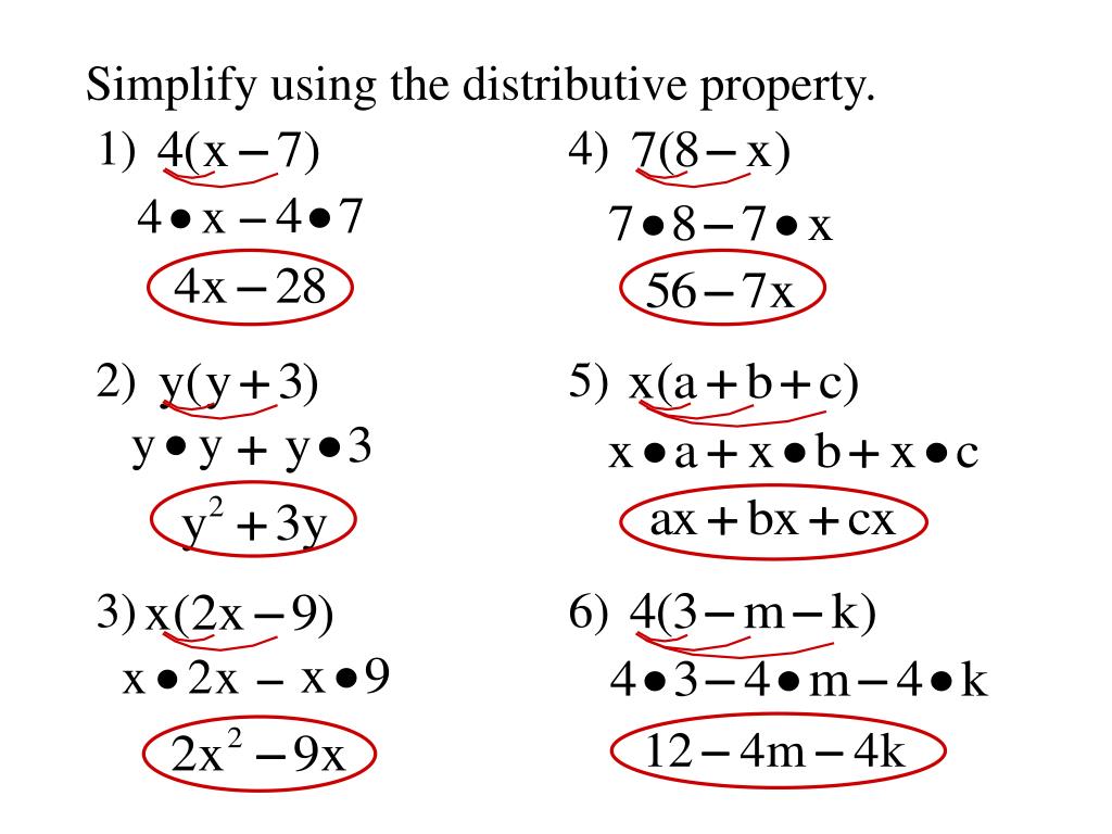PPT Objective To use the distributive property to simplify