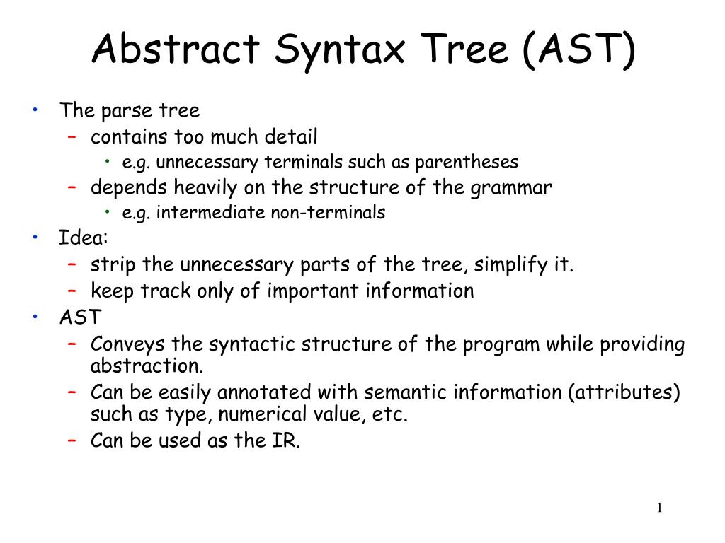 PPT Abstract Syntax Tree (AST) PowerPoint Presentation, free download