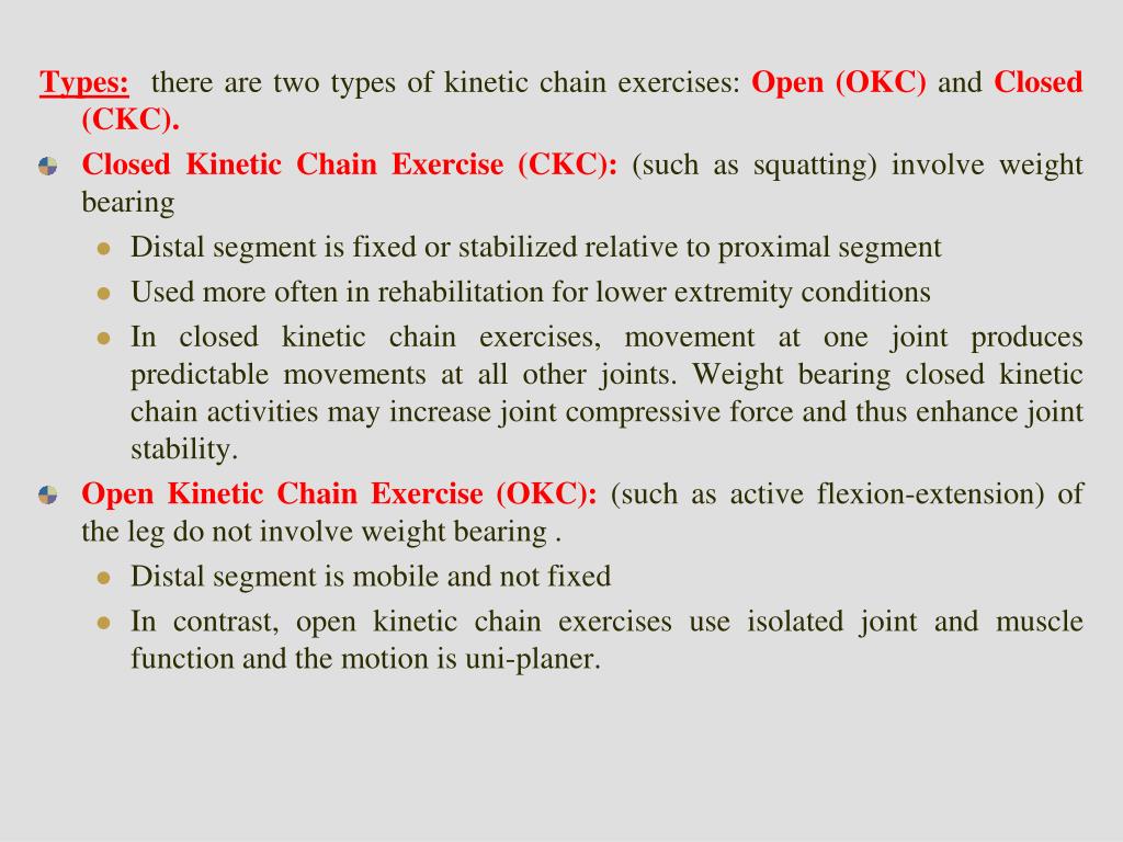 PPT Chain Exercises Open vs . Closed Chain PowerPoint