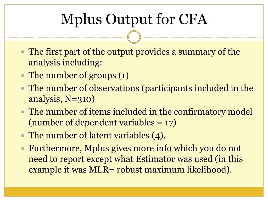 PPT Confirmatory Factor Analysis in Mplus PowerPoint Presentation, free download ID6681847