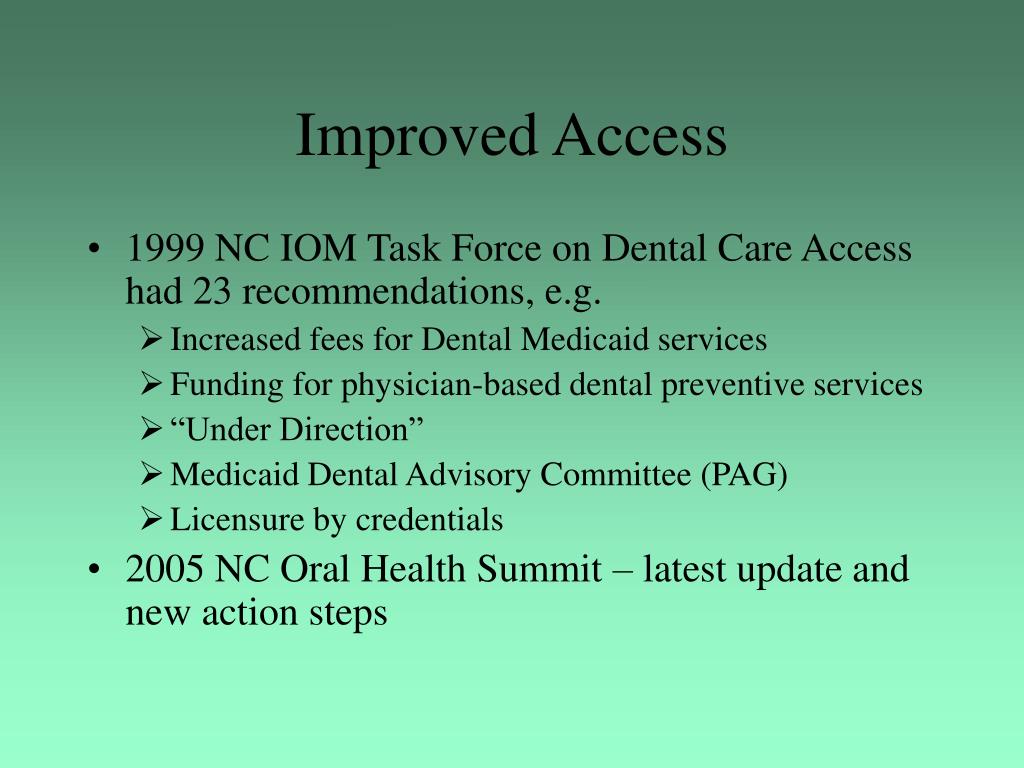 PPT Dental Early Intervention in North Carolina PowerPoint