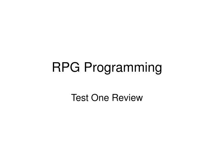PPT RPG Programming PowerPoint Presentation, free download ID6686342