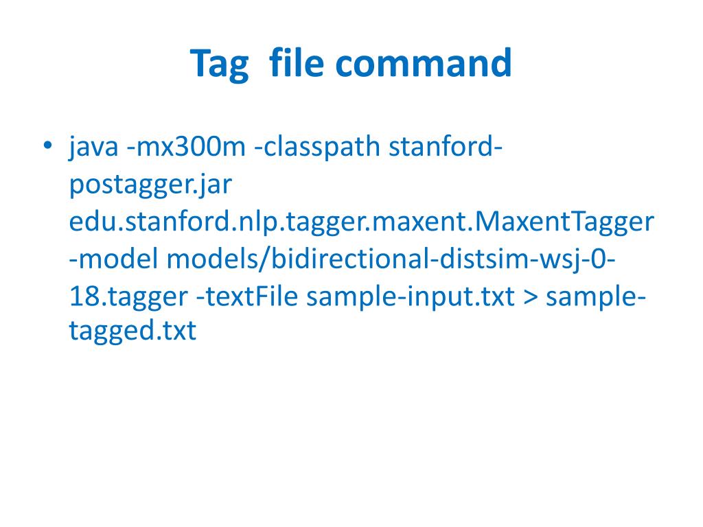 PPT Stanford POS tagger PowerPoint Presentation, free download ID