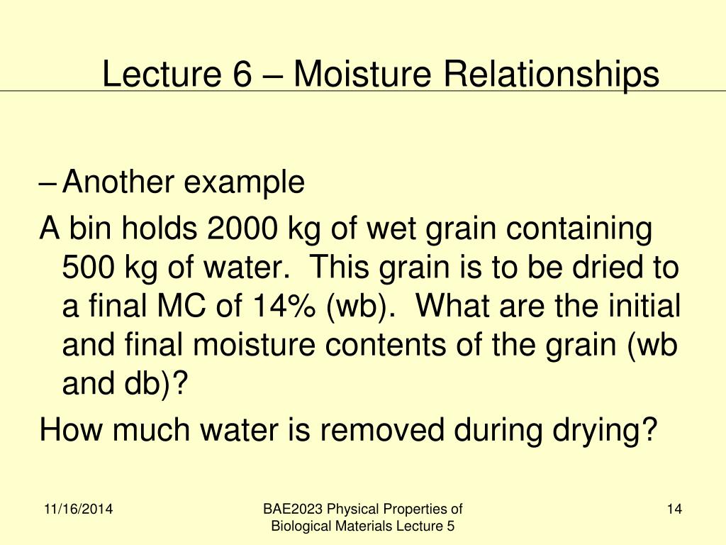 PPT Lecture 6 Moisture Relationships PowerPoint Presentation, free
