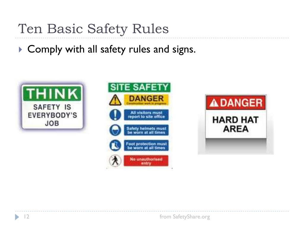 PPT Ten Basic Safety Rules PowerPoint Presentation, free download