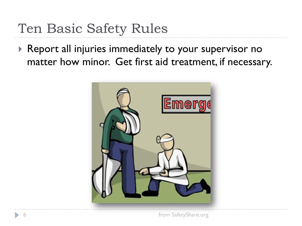 PPT Ten Basic Safety Rules PowerPoint Presentation, free download