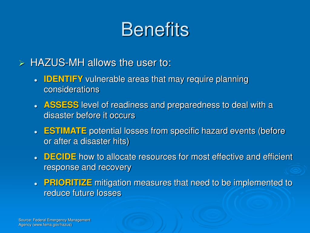 PPT Implementing HAZUSMH in PreDisaster Mitigation PowerPoint