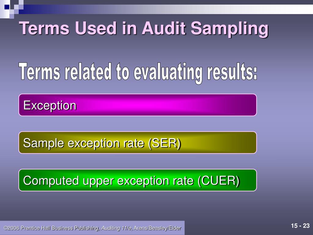PPT Audit Sampling for Tests of Controls and Substantive