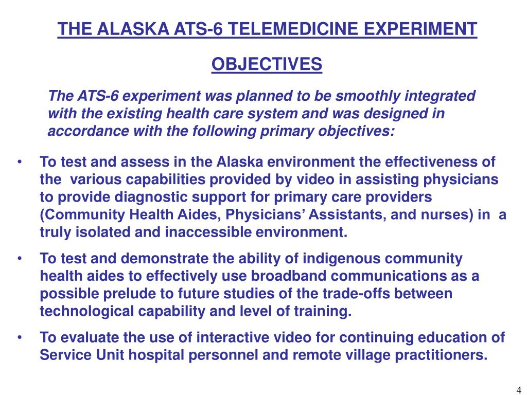PPT Alaska ATS 6 Telemedicine Early Innovation Future Promise
