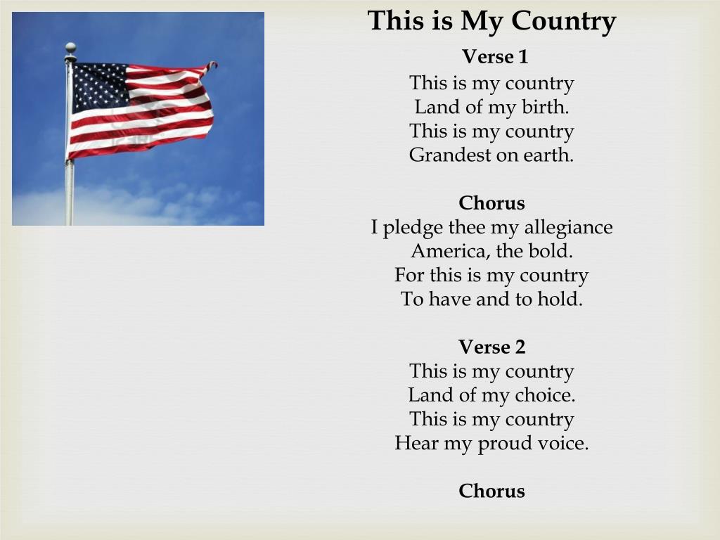 PPT This is My Country Verse 1 This is my country Land of my birth