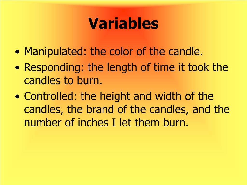 PPT Does wax color affect the burning time of a candle? PowerPoint