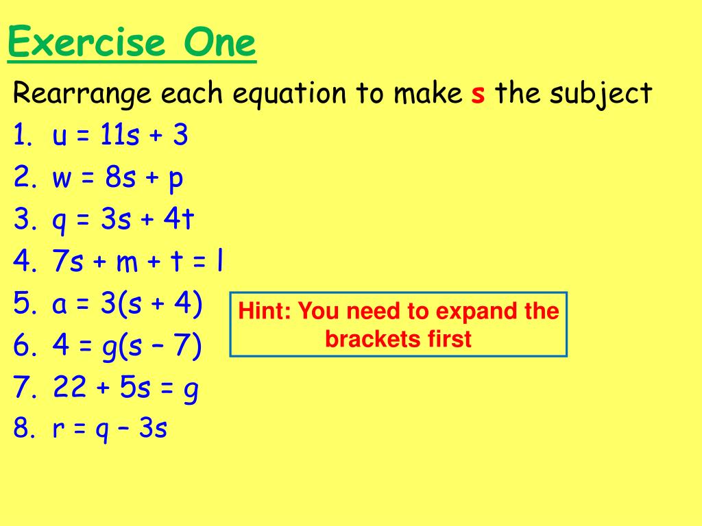 PPT Rearranging Equations PowerPoint Presentation, free download ID