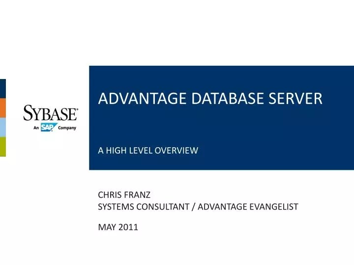 PPT Advantage Database Server PowerPoint Presentation, free download
