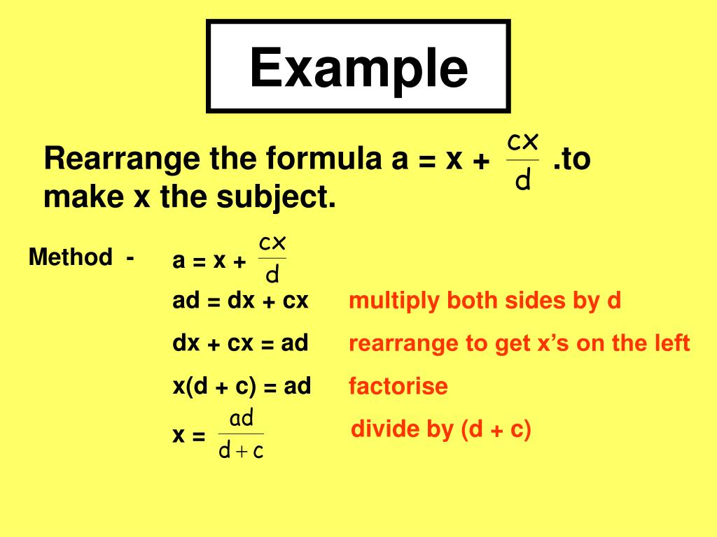 PPT Rearranging Formulae PowerPoint Presentation, free download ID