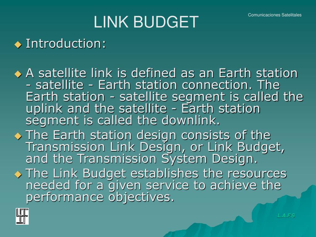 PPT LINK BUDGET PowerPoint Presentation, free download ID6708046