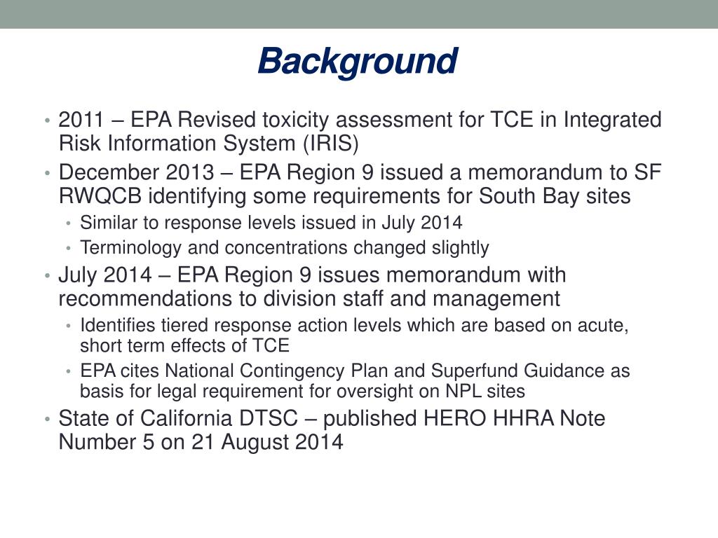 PPT U.S. EPA Region 9’s New Response Action Levels 02 October 2014