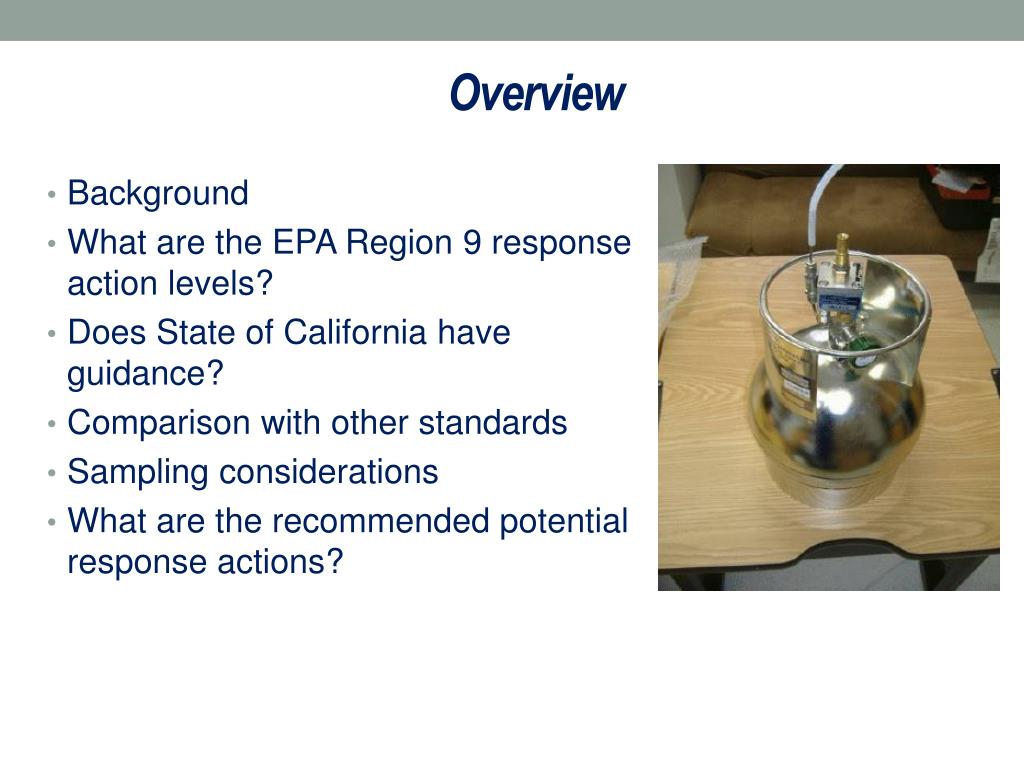 PPT U.S. EPA Region 9’s New Response Action Levels 02 October 2014