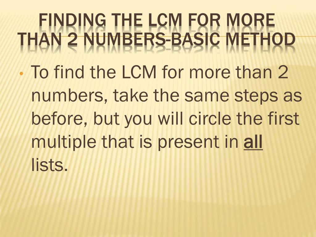PPT Greatest common factors ( gcf ) & least common multiples (lcm