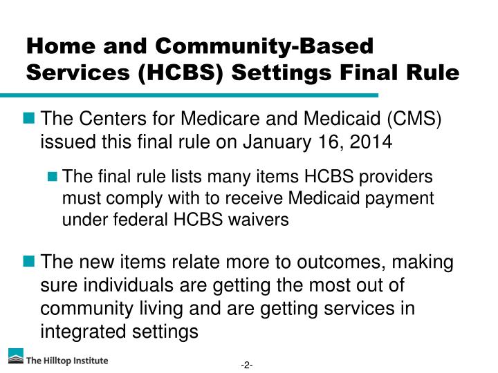 PPT HCBS Settings Final Rule PowerPoint Presentation ID6711171