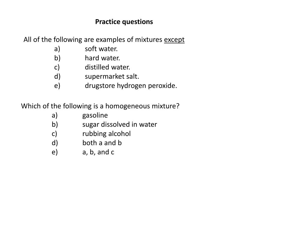 PPT All of the following are examples of mixtures except a ) soft