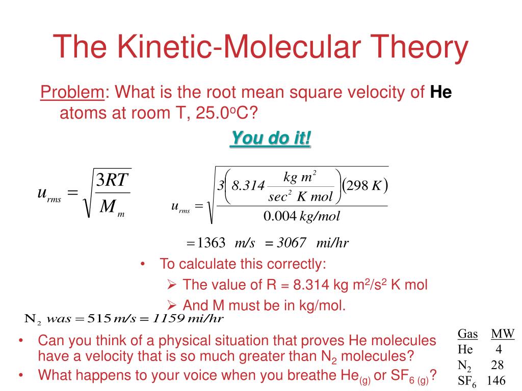 PPT Unit 6 Gases & The Molecular Theory PowerPoint