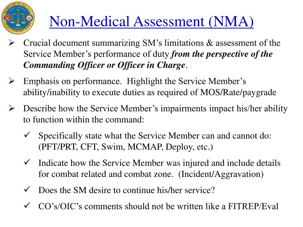 PPT Secretary of the Navy Physical Evaluation Board (PEB) PowerPoint