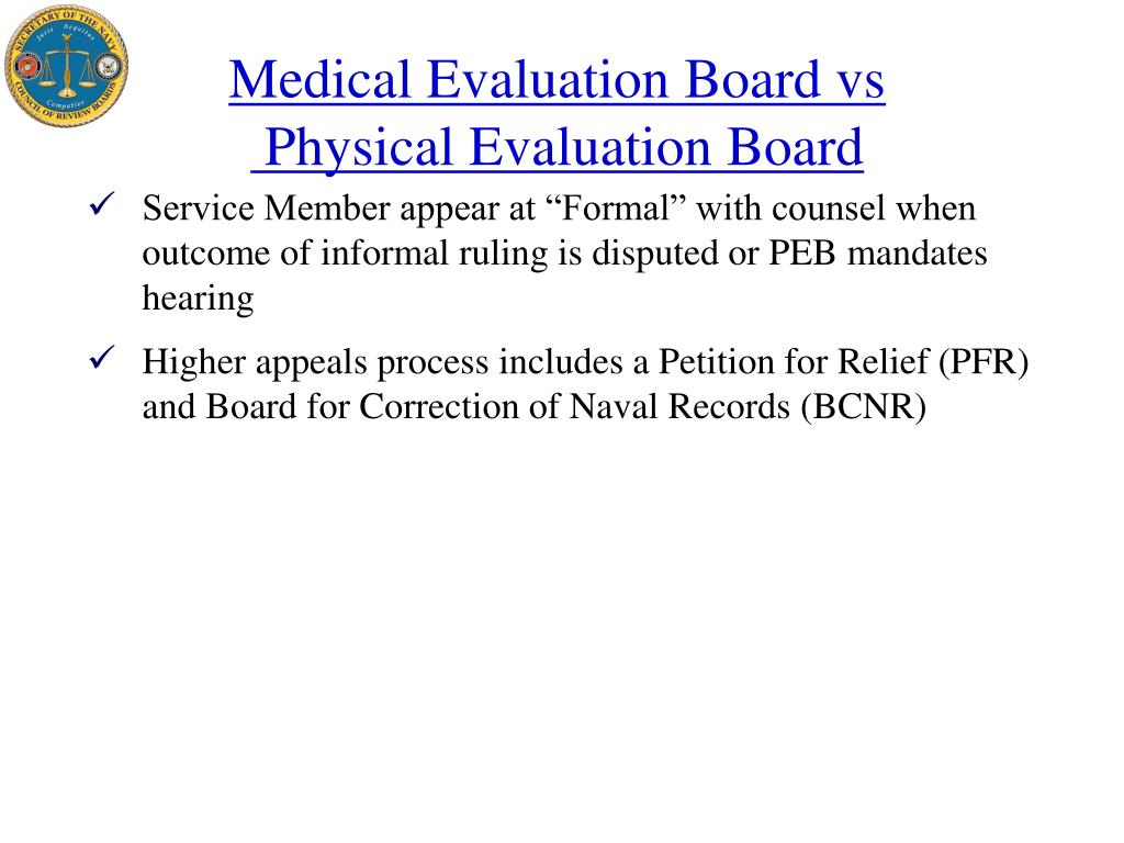 PPT Secretary of the Navy Physical Evaluation Board (PEB) PowerPoint