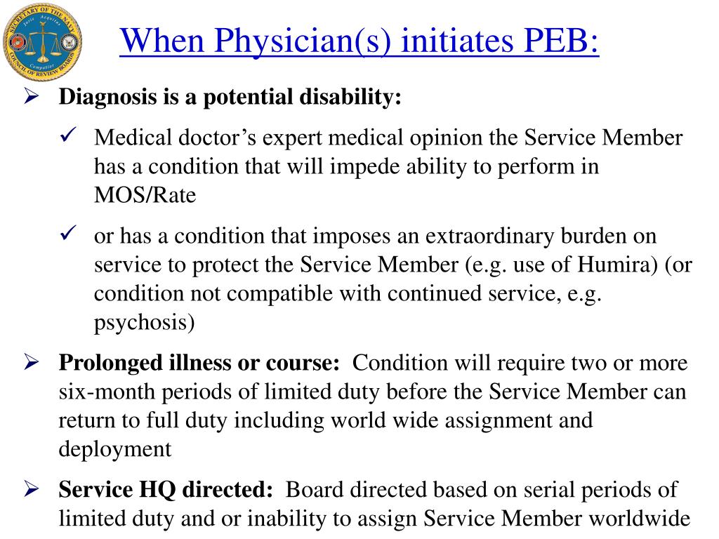 PPT Secretary of the Navy Physical Evaluation Board (PEB) PowerPoint