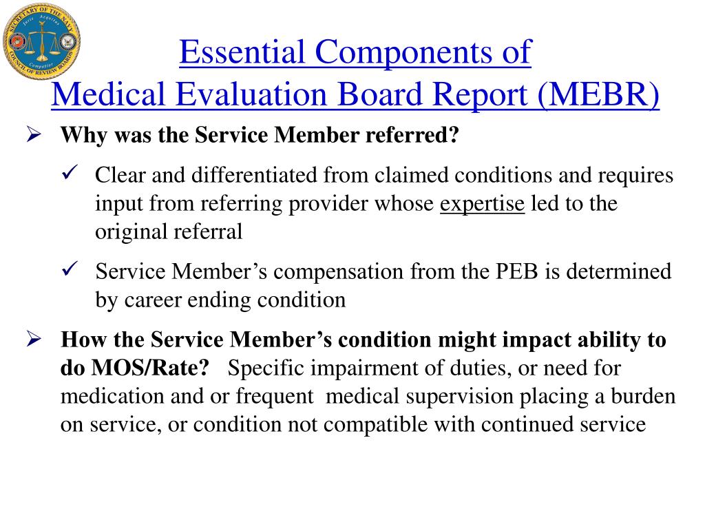 PPT Secretary of the Navy Physical Evaluation Board (PEB) PowerPoint