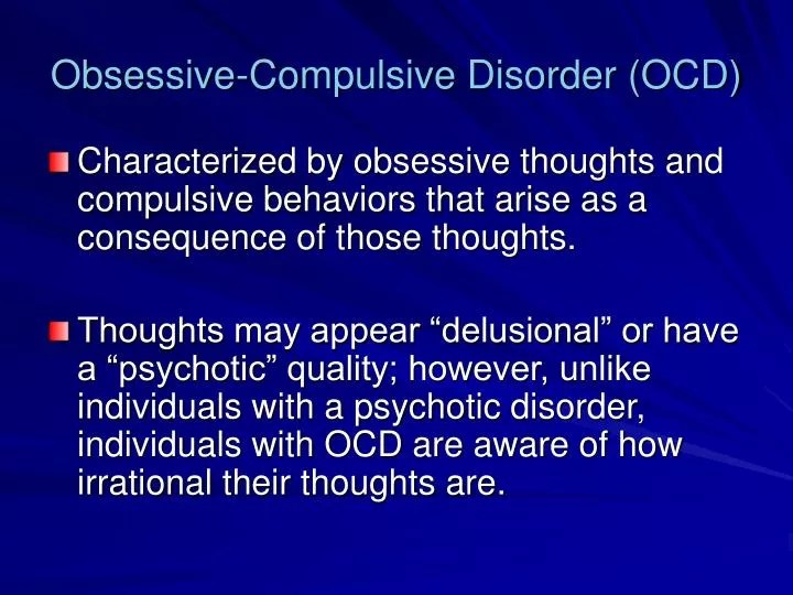 PPT Disorder (OCD) PowerPoint Presentation, free