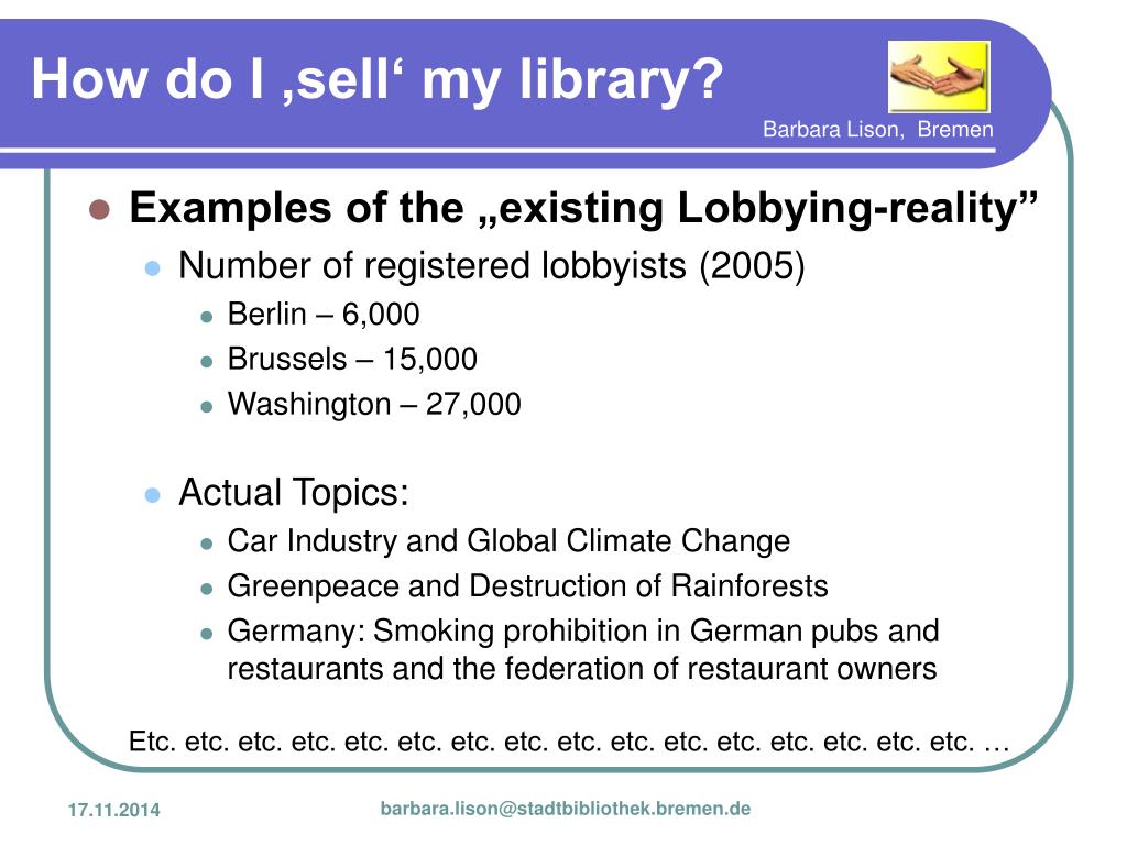 PPT Marketing and Lobbying (New?) Challenges for Library Managers