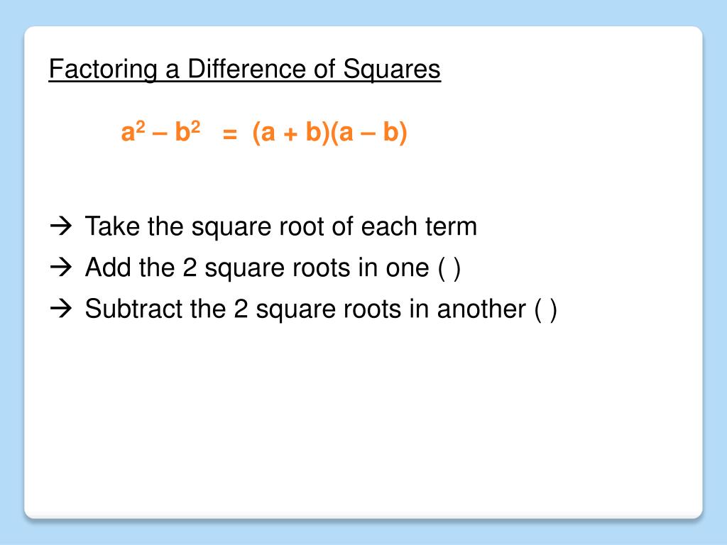 PPT Algebra 3 WarmUp 2.2 List the factors of 36 1, 36 2, 18 3, 12 4