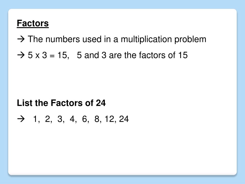 PPT Algebra 3 WarmUp 2.2 List the factors of 36 1, 36 2, 18 3, 12 4