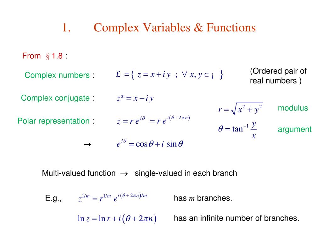 PPT 11. Complex Variable Theory PowerPoint Presentation, free