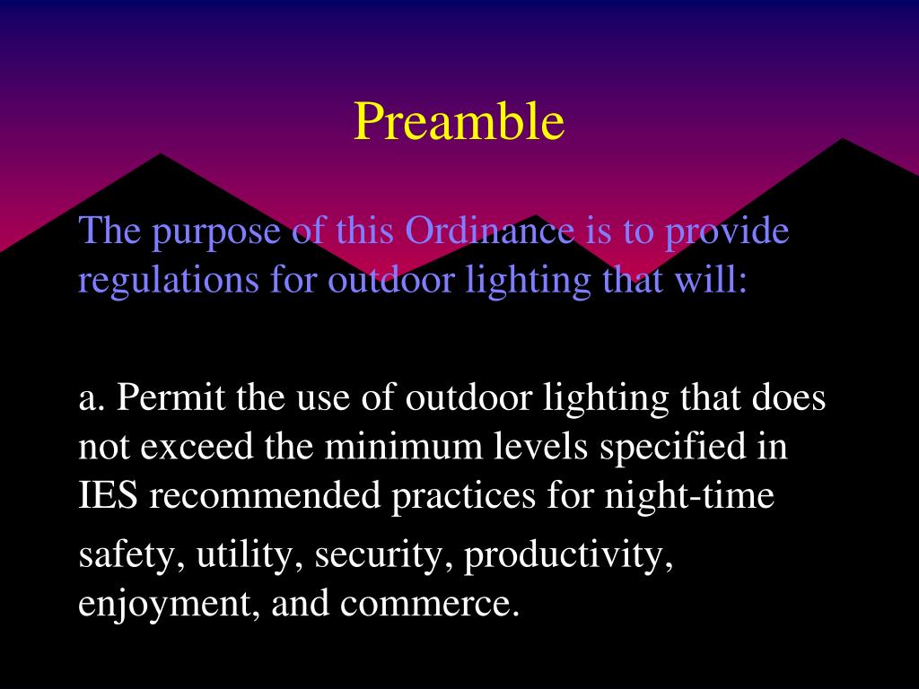 PPT The Model Lighting Ordinance PowerPoint Presentation, free