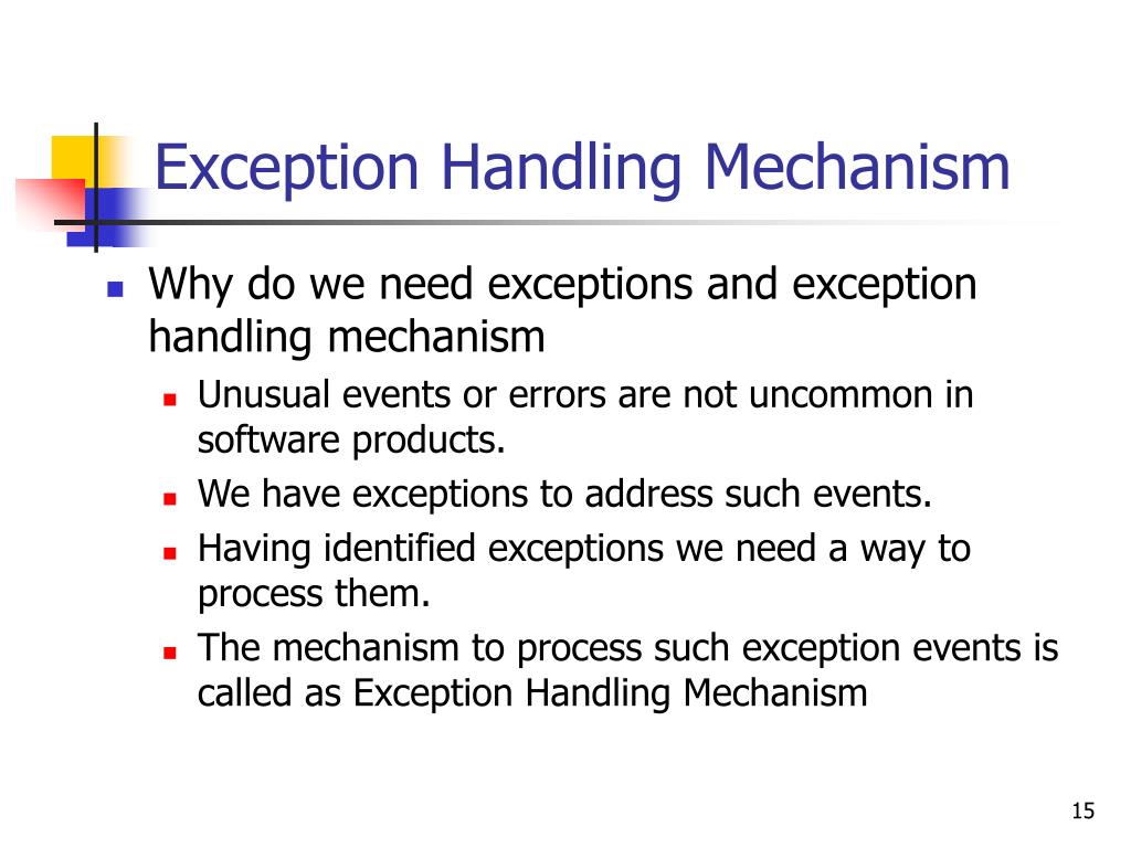PPT Exceptions & Exception Handling Mechanisms PowerPoint