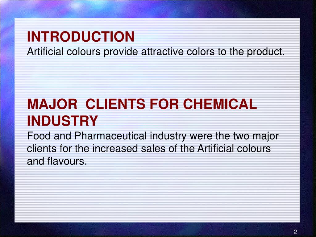 PPT ARTIFICIAL & SYNTHETIC COLOURS AND FLAVOURS AT WORK PowerPoint