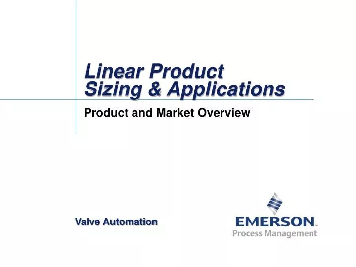 PPT Linear Product Sizing & Applications PowerPoint Presentation ID6743330