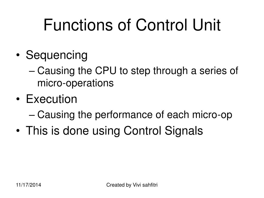 PPT Chapter 14 Control Unit Operation PowerPoint Presentation, free