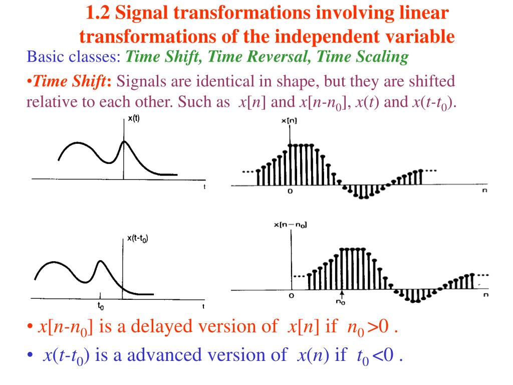 PPT 1.2 Signal transformations involving linear transformations of