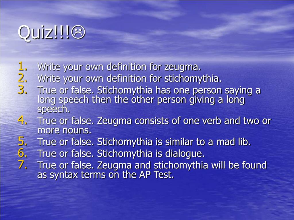 PPT Zeugma & Stichomythia PowerPoint Presentation, free download ID