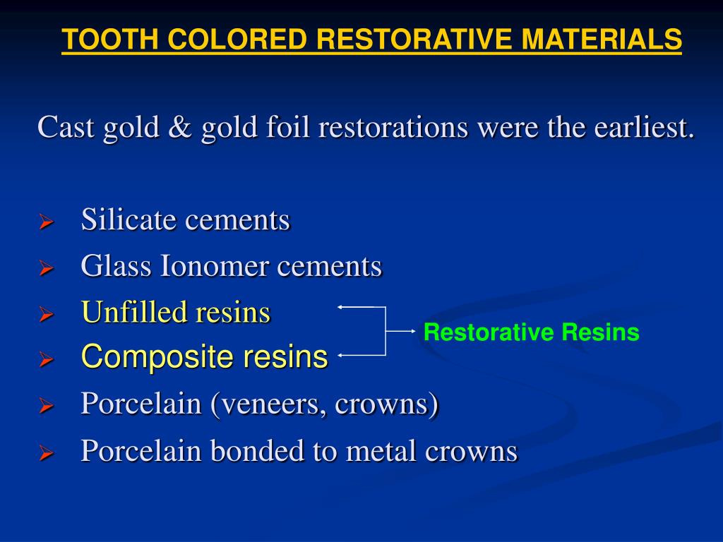 PPT RESTORATIVE RESINS PowerPoint Presentation, free download ID
