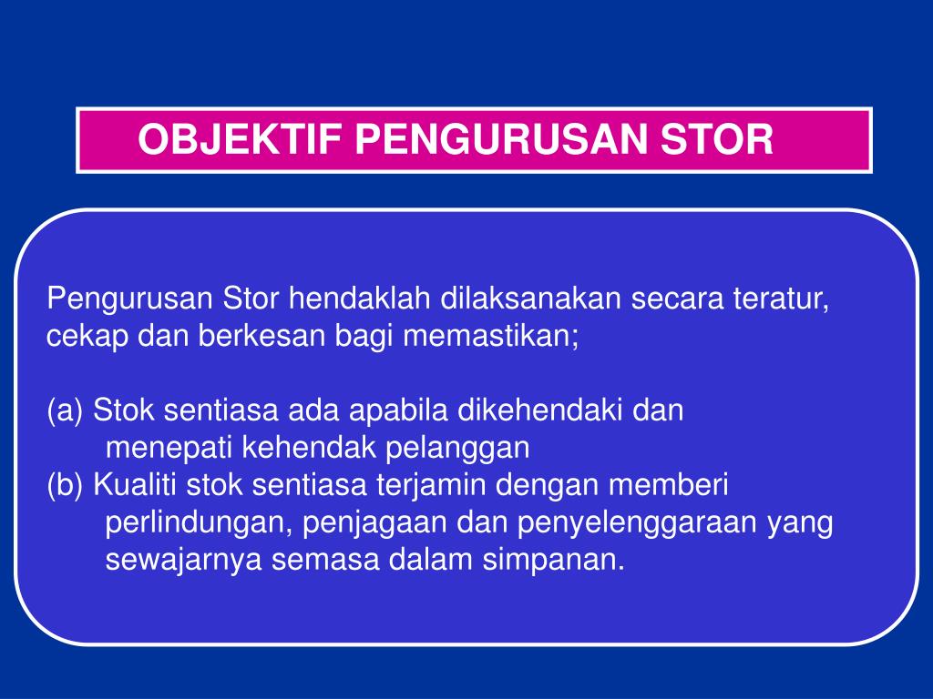 pengurusan aset dan stor